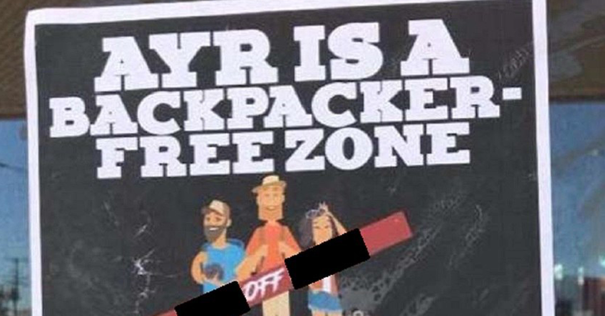 ‘Backpacker-free Zone’ – Racist Poster Causes Anger In FNQ