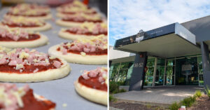 Pizza factory and exterior of Della Rosa factory Melbourne